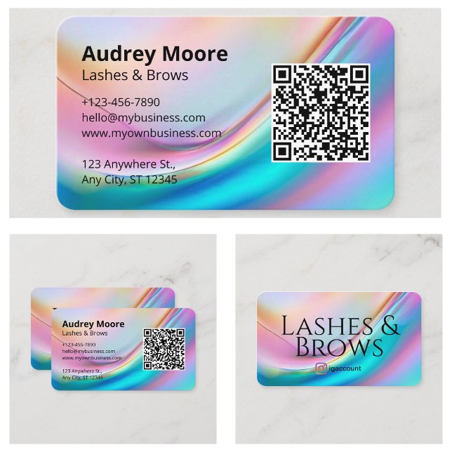 QR-Code Lash Brows Modern Minimalistisch Visitenkarte (QR Code Lash Brows Modern Minimalist Business Card
)