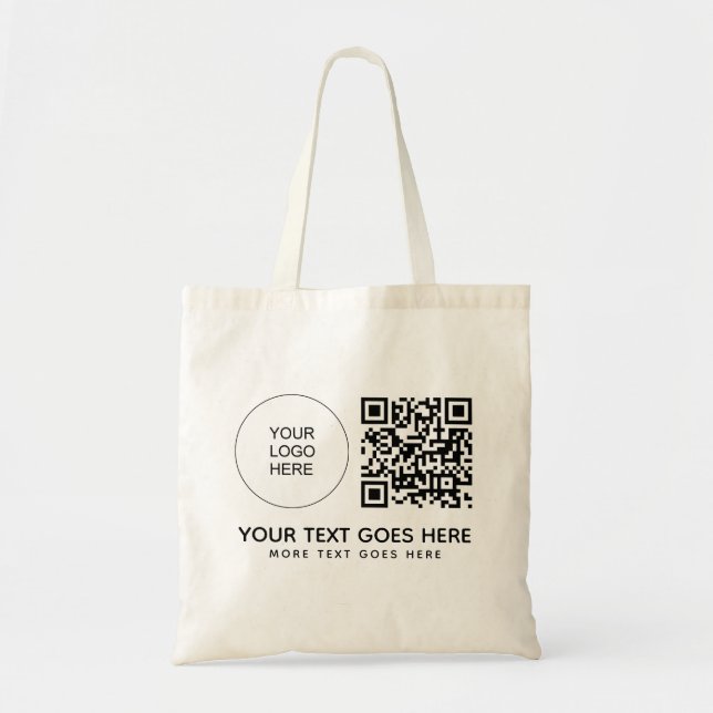 QR-Code-Lebensmittelgeschäft für das Logo der Fron Tragetasche (Vorne)