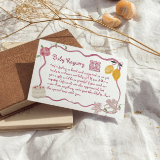 QR Code Lemon Baby Girl Registry Begleitkarte