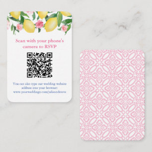 QR-Code-Lemons rosa und weiße Online-UAWG Begleitkarte