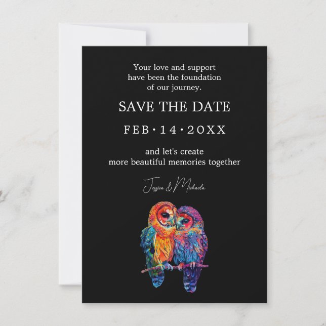 🌈 QR-Code LGBTQ Eternal Unity Hochzeit Save The Date (Vorderseite)