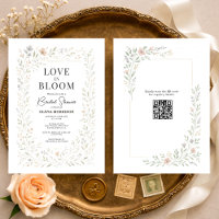 QR-Code Liebe in Blüte Wildblumen-Brautjunggeselli