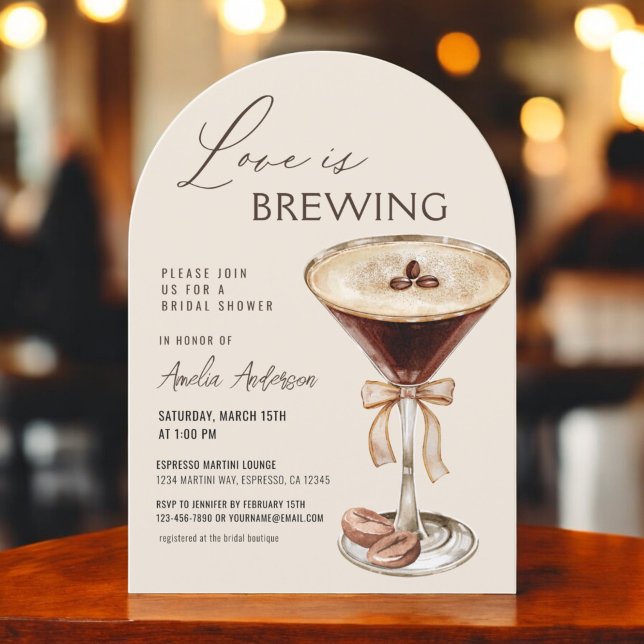 QR Code Liebe ist Brewing Espresso Martini Einladung (Von Creator hochgeladen)