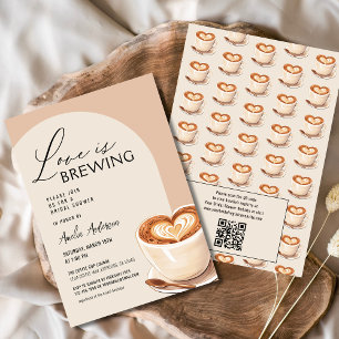 QR-Code Liebe ist das Brechen von Kaffee-Brautpart Einladung
