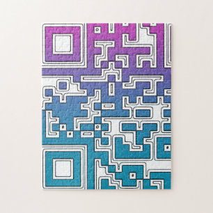 QR-Code - Lila Blue-Jigsaw-Puzzle Puzzle