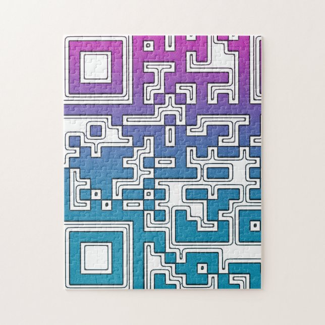 QR-Code - Lila Blue-Jigsaw-Puzzle Puzzle (Vertikal)