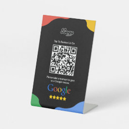 QR-Code Link Black Google Review Sockelschild