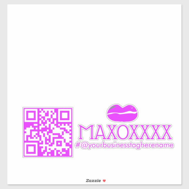 QR Code Lipgloss Business Name Car Decal Aufkleber (Blatt)