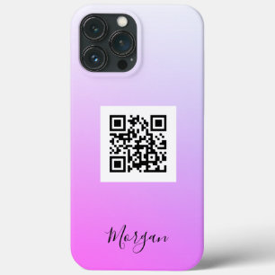 QR-Code, Logo, Art oder Foto, Name Gradient Fuchsi Case-Mate iPhone Hülle