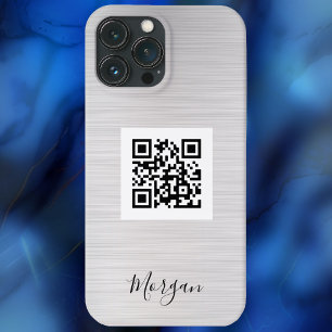 QR-Code, Logo-Art oder Foto, Name, Silber-Branding Case-Mate iPhone Hülle