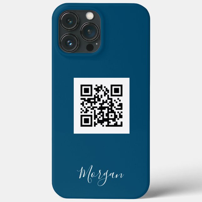 QR-Code, Logo Art oder Foto, Skriptname Ocean Blue Case-Mate iPhone Hülle (Rückseite)