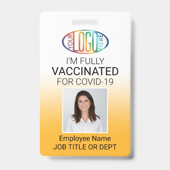 QR-Code Logo-Foto-ID Covid Vaccine Pass Gelb Ausweis (Vorderseite)