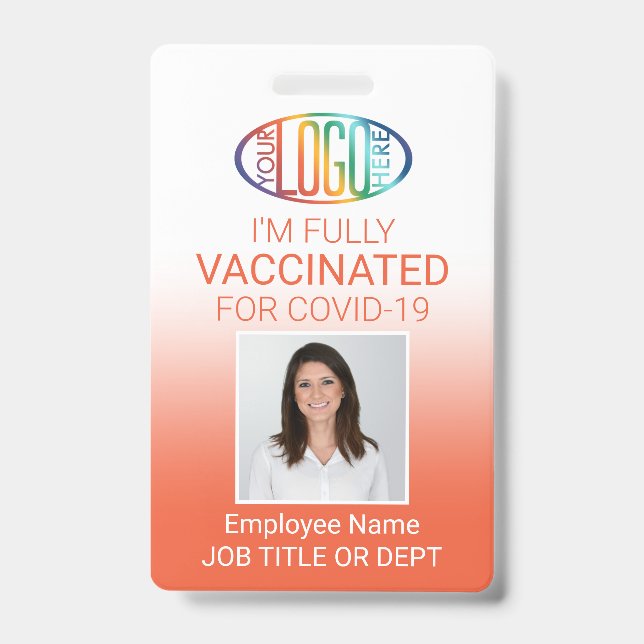 QR-Code Logo-Foto-ID Covid Vaccine Pass Orange Ausweis (Vorderseite)