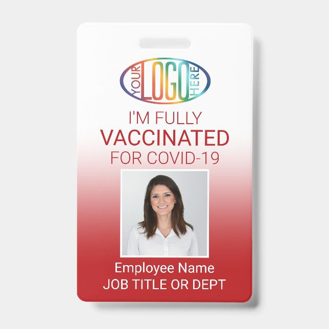 QR-Code Logo-Foto-ID Covid Vaccine Pass Red Ausweis (Vorderseite)