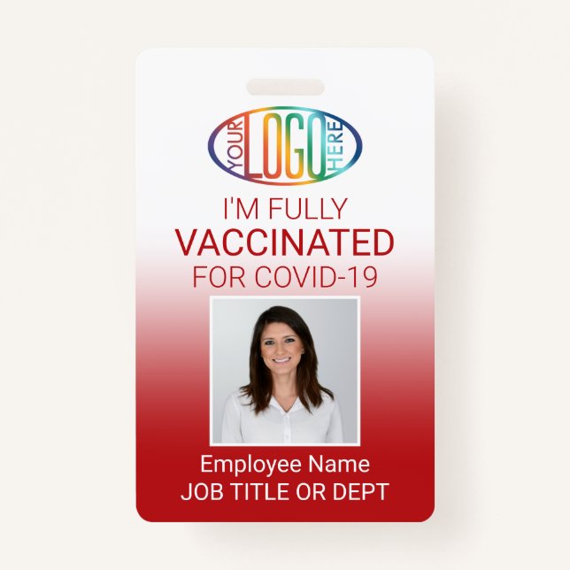 QR-Code Logo-Foto-ID Covid Vaccine Pass Red Ausweis (Vorderseite)
