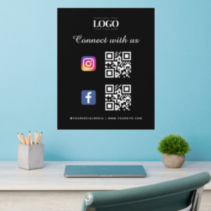 Qr-Code-Logo für Social Media Facebook Instagramm  Wandaufkleber