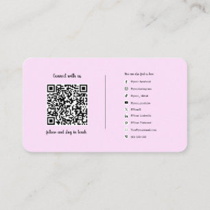 QR-Code-Logo für Social-Media-Verbindung Salon Visitenkarte