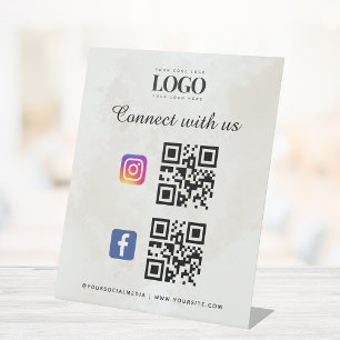 Qr-Code-Logo für soziale Medien Facebook Instagram Sockelschild
