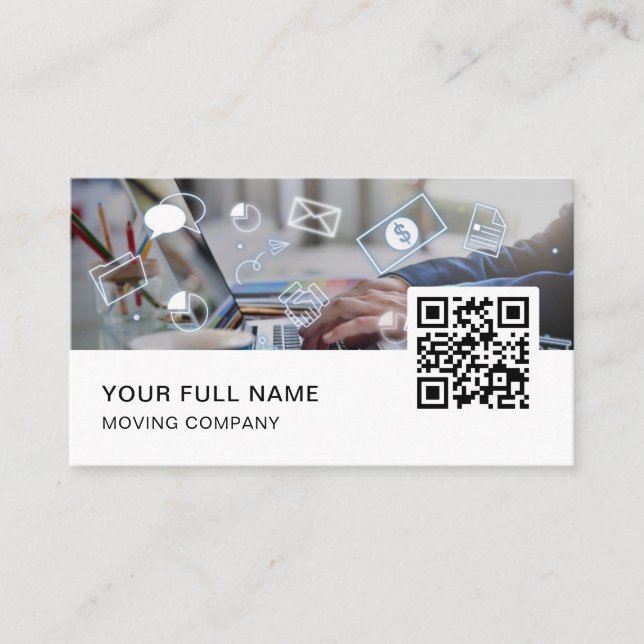 QR-Code-Logo für soziale Medien Visitenkarte (Vorderseite)