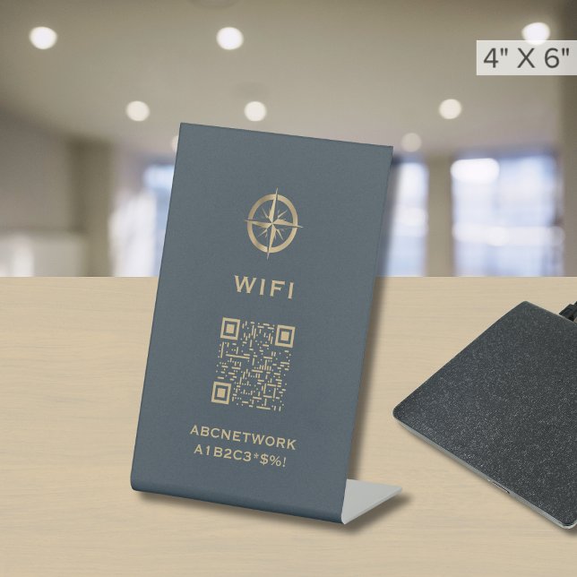 QR-Code-Logo für Wi-Fi-Zugriff grau Sockelschild (Von Creator hochgeladen)