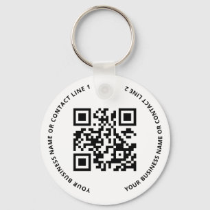 QR-Code-Logo Geschäft Weiß Schlüsselanhänger