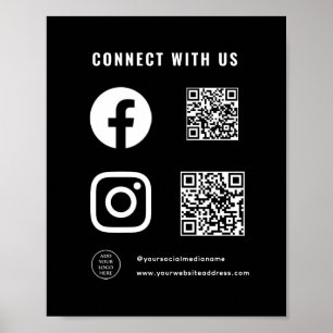 QR-Code-Logo hier folgen Scan Connect mit uns Poster