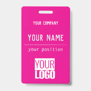 QR-Code&Logo in Hot Pink Ausweis