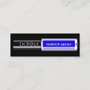 QR-Code-Logo Makeup Blue Lipstick-Kosmetik Mini Visitenkarte