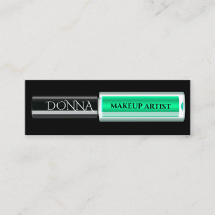 QR-Code-Logo Makeup Green Lipstick-Kosmetik Mini Visitenkarte