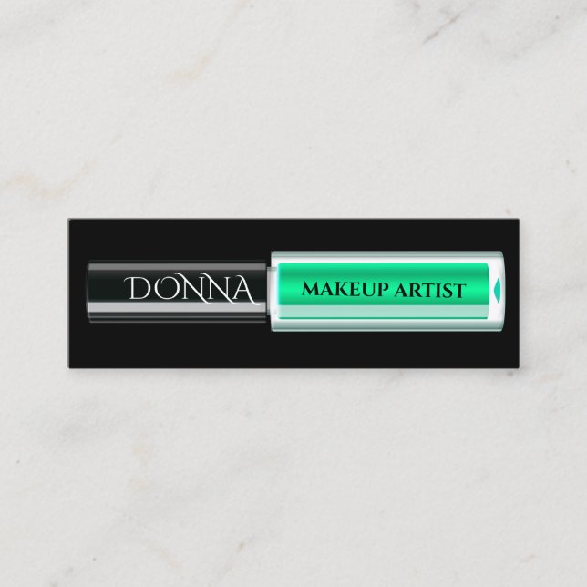QR-Code-Logo Makeup Green Lipstick-Kosmetik Mini Visitenkarte (Vorderseite)