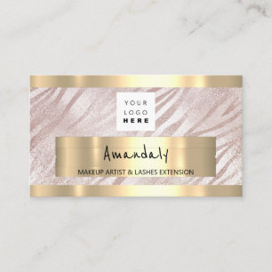 QR-CODE-Logo Mettallic Light Pink Visitenkarte