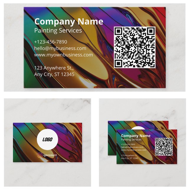 QR Code Logo Minimal Elegant Visitenkarte (QR Code Logo Minimal Elegant Business Cards)
