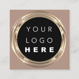 QR-Code-Logo Online-Shop Frame Gold Vivd Quadratische Visitenkarte