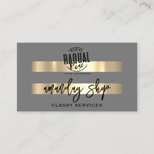 QR Code Logo Online Shop Gold Grau Beruflich Visitenkarte