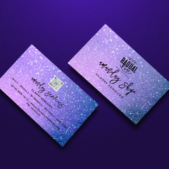 QR Code Logo Online Shop Holographic Business Car Visitenkarte (Von Creator hochgeladen)