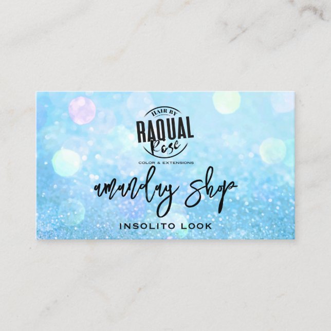 QR-Code-Logo Online-Shop-Tool Ozeanblau Visitenkarte (Vorderseite)