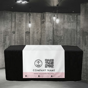 QR-Code-Logo Pink Anbieter Event Expo Tischläufer Wandteppich