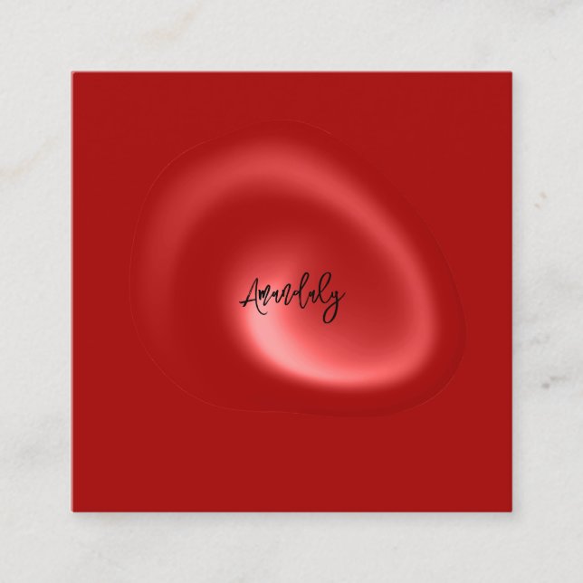 QR-Code-Logo Rot Abstrakt Moderner Minimalismus Quadratische Visitenkarte (Vorderseite)