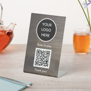 QR-Code-Logo Schwarz Geschäft Scanne mich Website Sockelschild