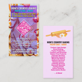 QR Code, Logo & Slogan (Handmade Chef) Cake Bakery Visitenkarte