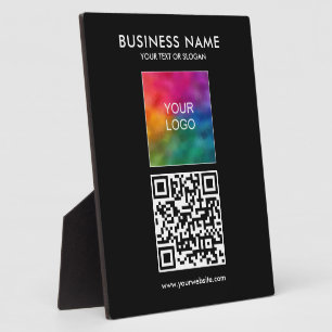 QR-Code-Logo-Slogan Hier Template Custom Fotoplatte