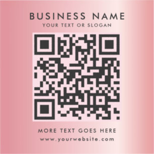 QR-Code-Logo-Template-Rose Gold Glam Aufkleber