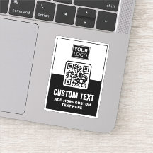 QR-Code, Logo und benutzerdefinierter Text in Schw