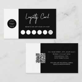 QR-Code-Loyalität für Black Business-Logo Visitenkarte