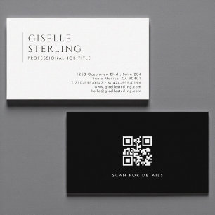 QR-Code Luxus Minimalistisch Professionell Schwarz Visitenkarte