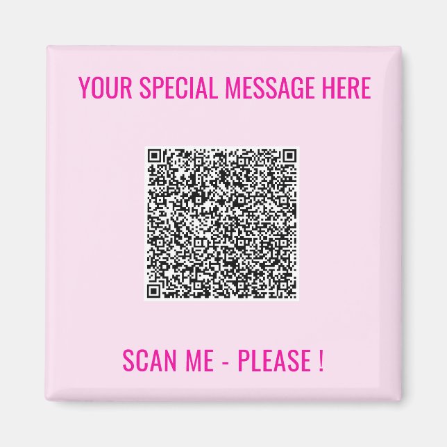 QR Code Magnet Ihr Text Sondervorteil Überraschung (Vorne)