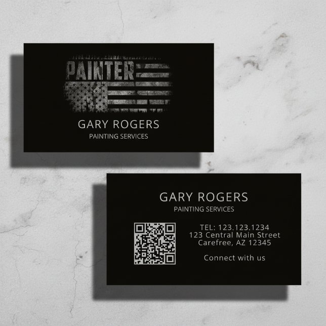 QR Code Mainter American Flag Visitenkarte (Von Creator hochgeladen)