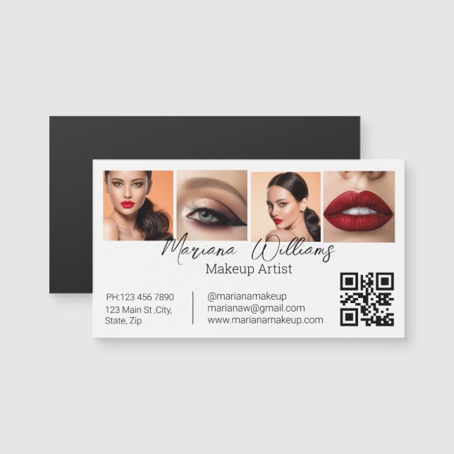 qr code makeup artist 4 Fotos Business Magnet (Vorne/Hinten)