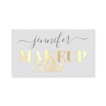 QR Code Makeup Artist Script Grau Gold