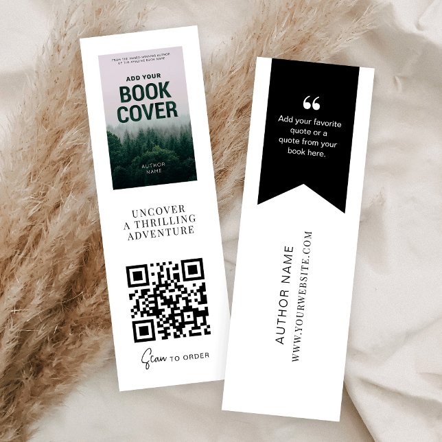 QR-Code-Marketing-Mini-Lesezeichen-Karte Mini Visitenkarte (Add your custom link to the QR code and make scannable book promotion cards)
